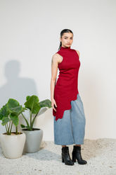 WINE DRAPE Bodycon Mini Dress