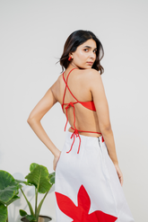 ROUGE RADIANCE Backless Dress