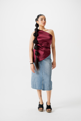 GARNET GLOW Satin Top