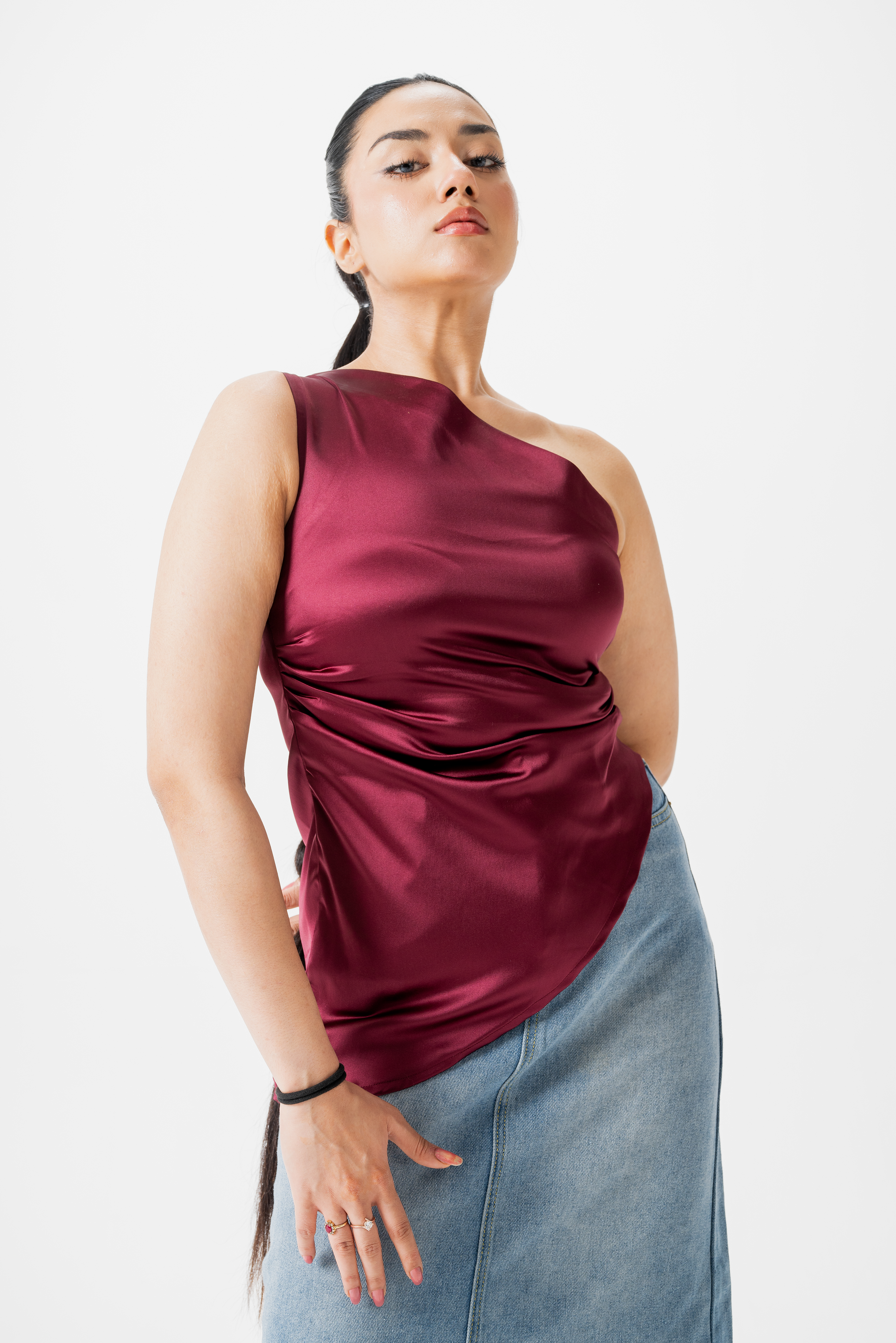 GARNET GLOW Satin Top