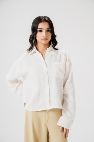 MEADOW BREEZE Textured Button-Down Shirt