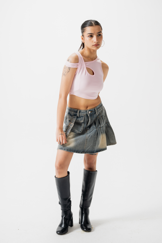 ASYMMETRIC BLOOM Crop Top