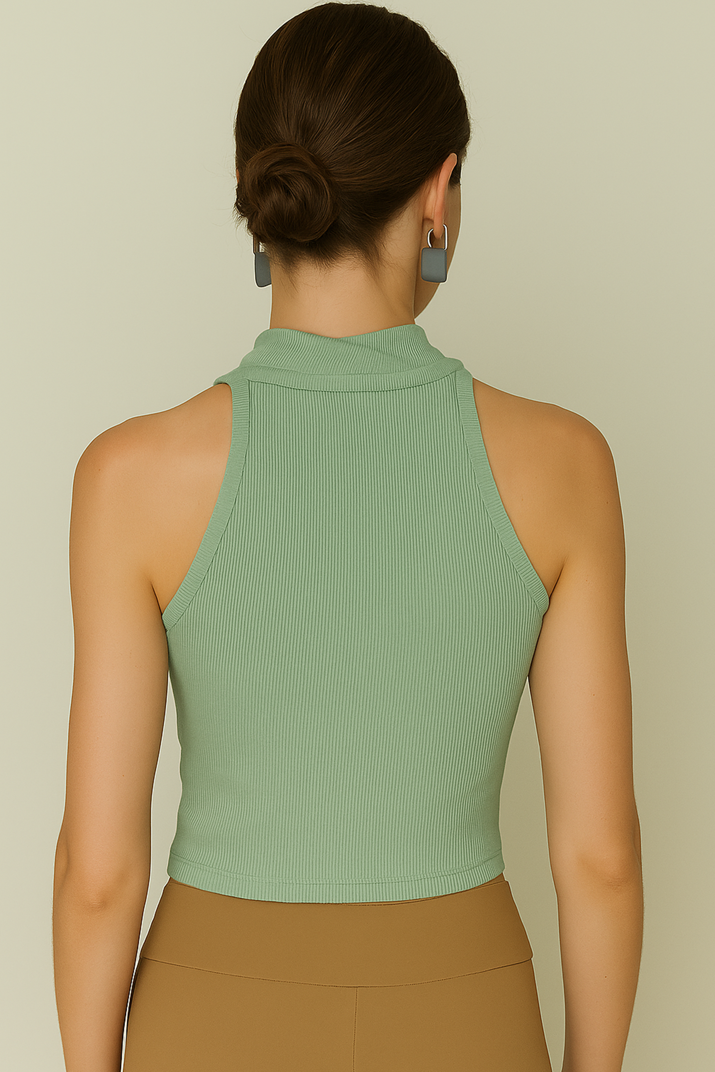SAGE SLICE Ribbed Top