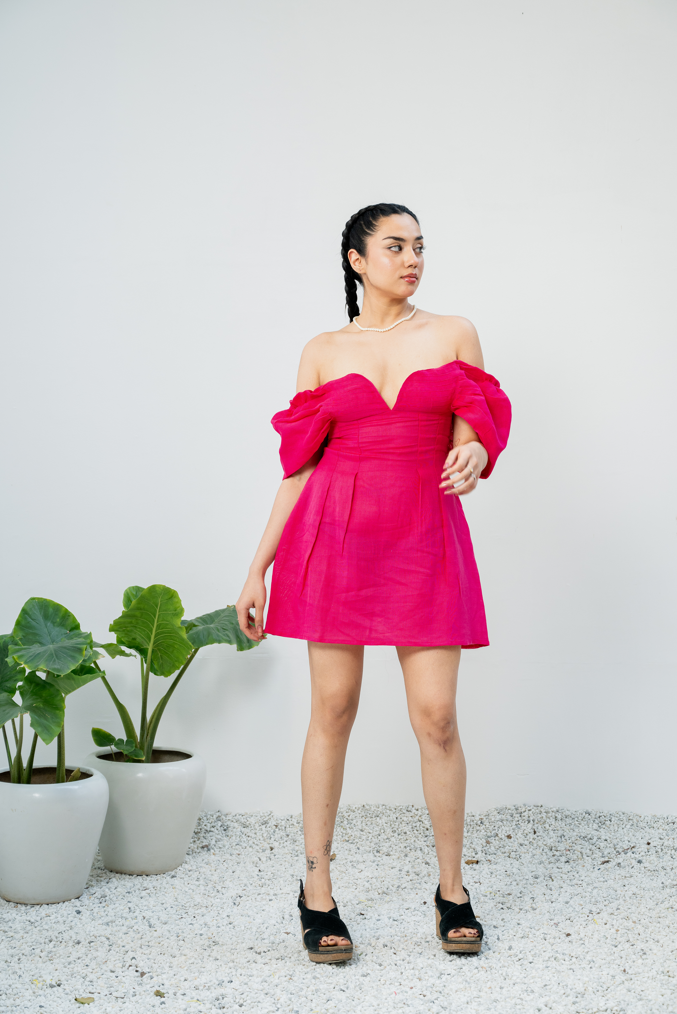 ROSÉ REBEL Linen Dress