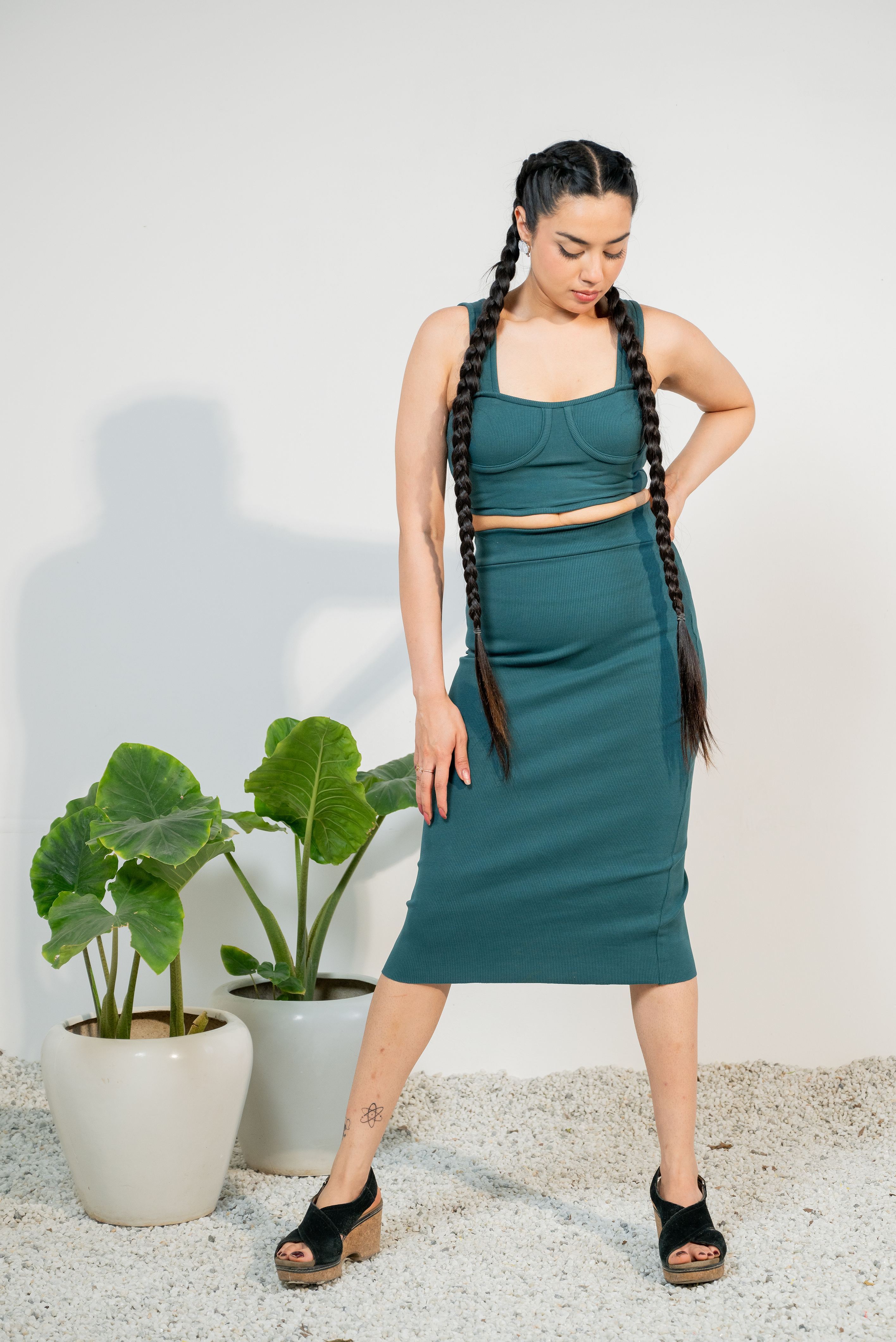 TEAL TERRAIN Bodycon Co-ord