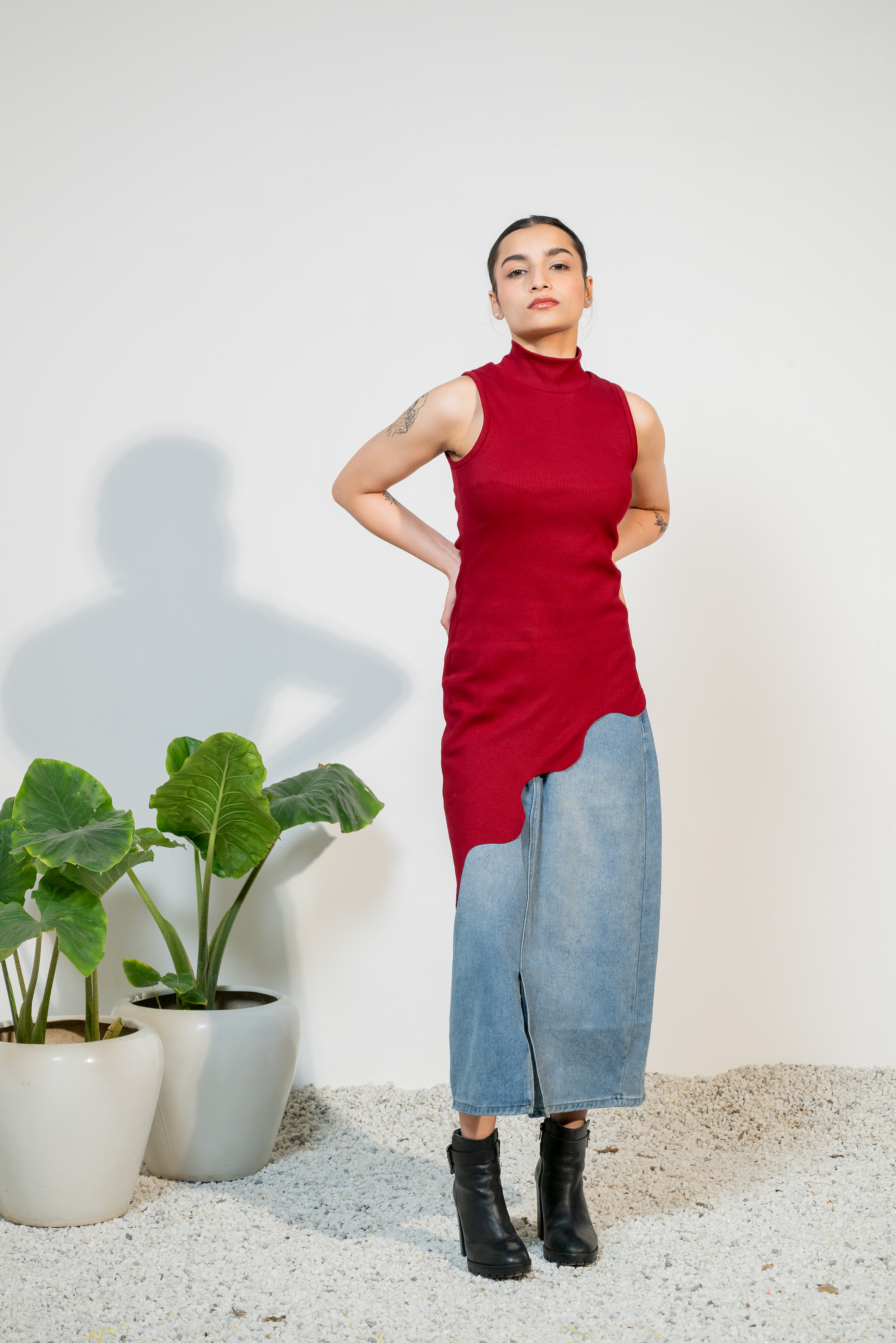 WINE DRAPE Bodycon Mini Dress