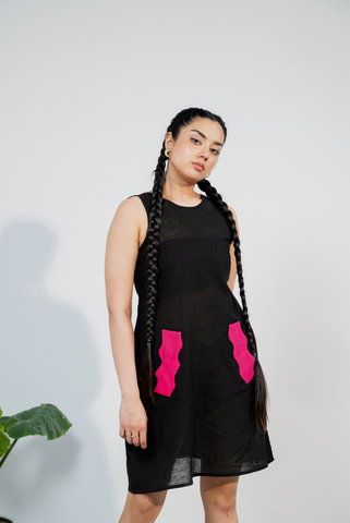 WINK & WAVE Linen Dress