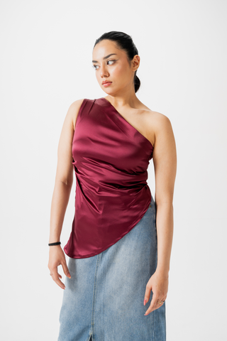 GARNET GLOW Satin Top