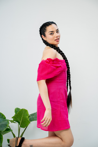 ROSÉ REBEL Linen Dress